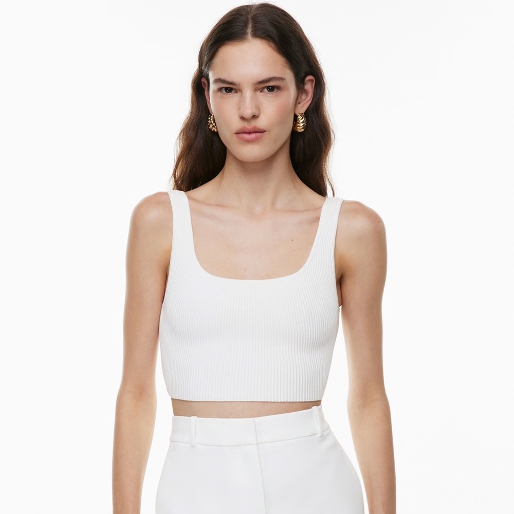Babaton Sculpt Knit Squareneck Cropped Tank